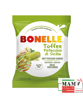 Конфеты Bonelle мягкие тоффи с фисташками из Сицилии 150г Без Глютена