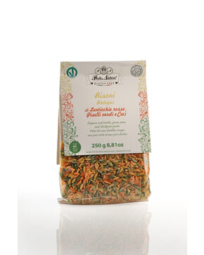 Органические ризони из красной чечевицы, зелёного гороха и нута Pasta Natura 250г