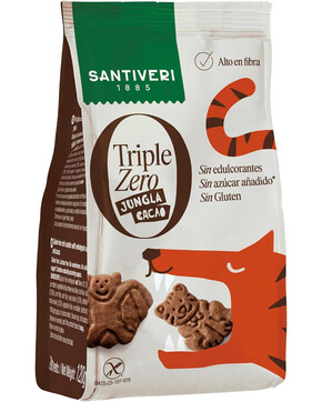 Печенье Santiveri Джунгли трипле зеро цельнозерновое овсяное c какао без глютена, без сахара 120 г