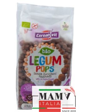 Шарики воздушные бобовые с шоколадом и имбирём «LEGUM POPS» БИО без глютена, без сахара 175 гр. Cerealvit