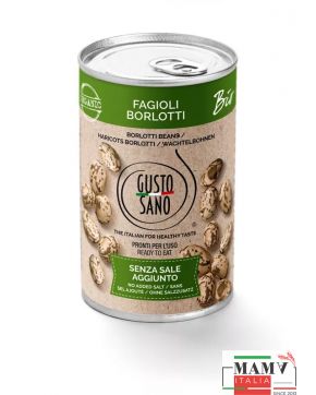 Органическая фасоль сорта Борлотти 400 г (без добавления соли и сахара) Gusto Sano