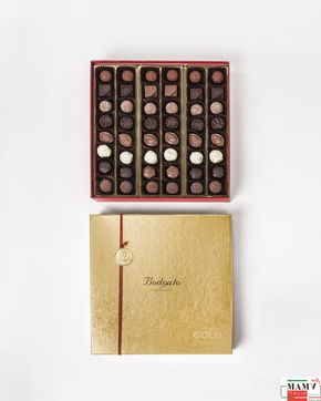 Конфеты шоколадные Ассорти пралине ручной работы в золотой подарочной коробке 470 гр. Bodrato