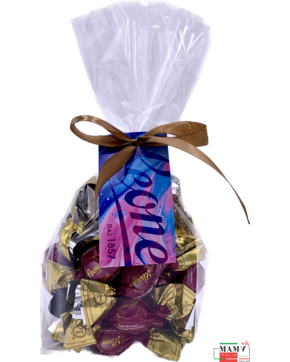 Конфеты из темного шоколада с Вишневым желе в мягком пакете с лентой без глютена 200 гр.Leone