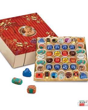 Элегантная подарочная коробка шоколадных коллекционных конфет ассорти пралине Tiffany 490 гр. Vannucci