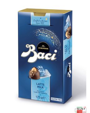 Конфеты шоколадные Baci с цельным лесным орехом в молочном шоколаде в подарочной упаковке 175 гр. Baci Perugina без глютена