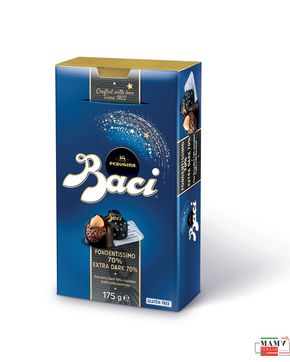 Конфеты шоколадные Baci с цельным лесным орехом в темном шоколаде 70 % в подарочной упаковке 175 гр.Baci Perugina